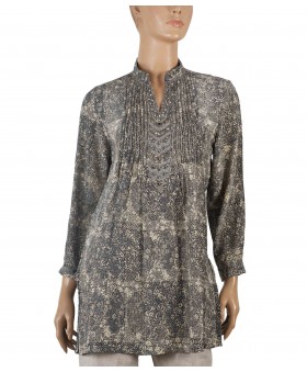 Antique Silk Kurti - Silver Embroidery
