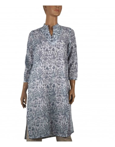 Tunic - Grey Warli print