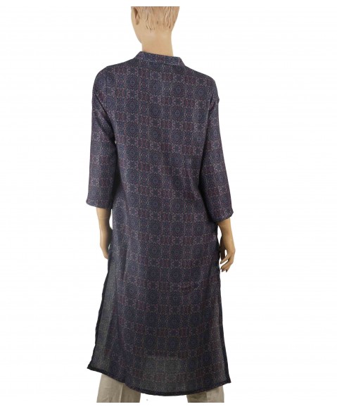 Tunic - Navy Blue With Little Flower