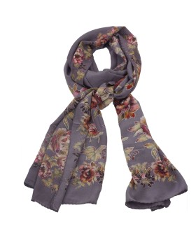 Crepe Silk Scarf - Big Floral