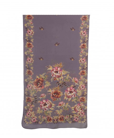 Crepe Silk Scarf - Big Floral