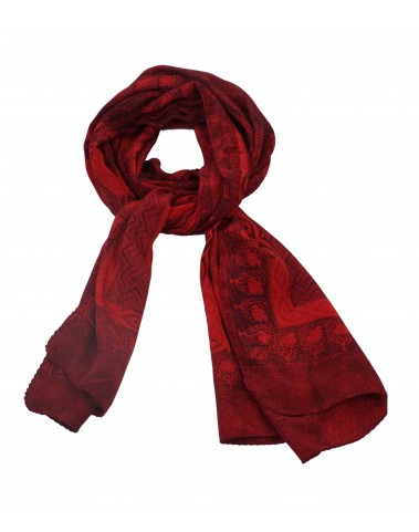 Crepe Silk Scarf - Red Paisley