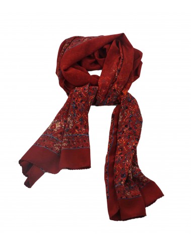 Crepe Silk Scarf - Red Abstract