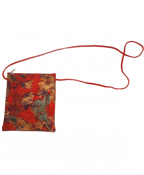 Sling Bag - Big Beige Floral On Red Base