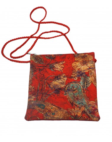 Sling Bag - Big Beige Floral On Red Base