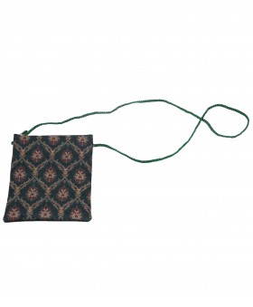 Sling Bag - Deep Green With Floral Patch