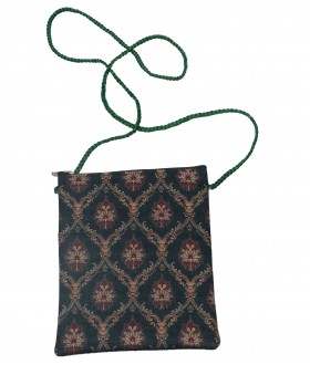Sling Bag - Deep Green With Floral Patch