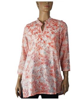 Casual Kurti - Peach Embroidery