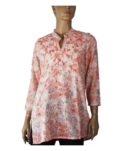 Casual Kurti - Peach Embroidery