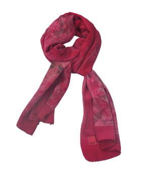 Crepe Silk Scarf - Leaf Creepers