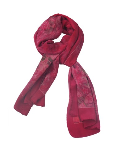 Crepe Silk Scarf - Leaf Creepers