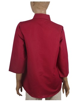 Embroidered Casual Shirt - Magenta Embroidery 