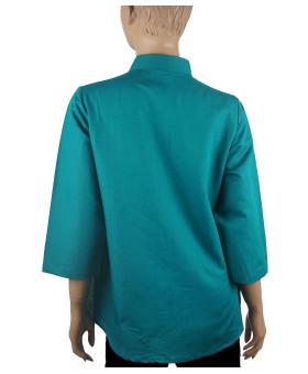 Embroidered Casual Shirt - Aqua Green Embroidery 