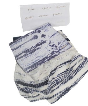 Box Shawl Blue Tie Dye