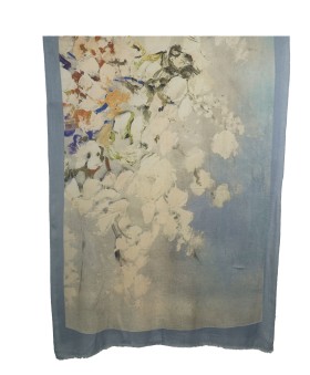 Box Shawl Beige Abstract