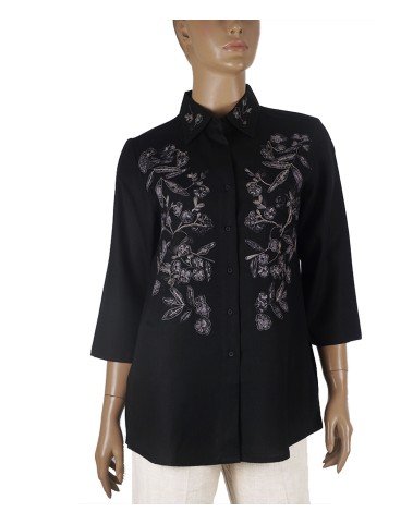 Embroidered Casual Shirt - Black Embroidery