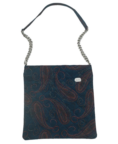 Scarf Set - Orange Dotted Paisley On The Blue Base