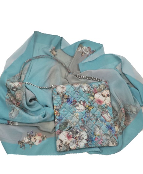 Scarf Set - Big White Flowers