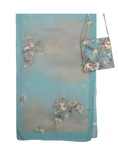 Scarf Set - Big White Flowers