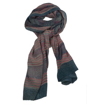 Crepe Silk Scarf - Blue Strips