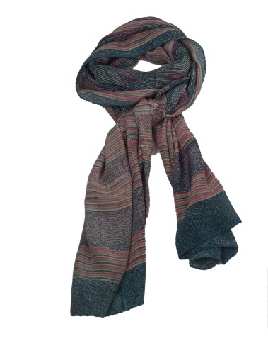 Crepe Silk Scarf - Blue Strips