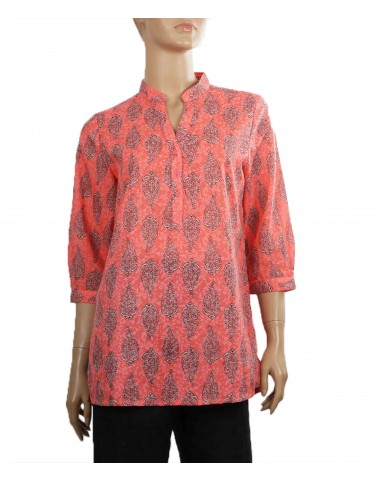 Casual Kurti - Red Butti on Peach