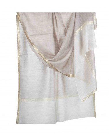 Plain Stole - Off White and Beige 