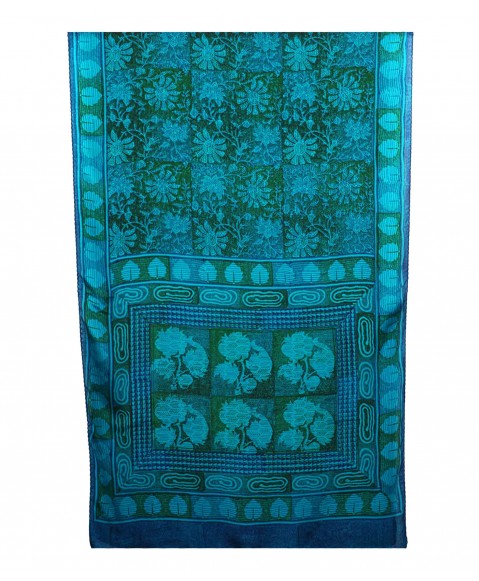 Scarf Set - Green and Blue Patchwork