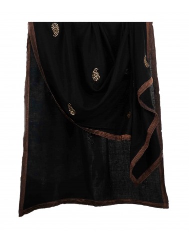 Zardoshi Butti Stole - Black Butti