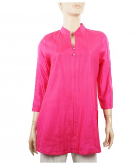 Silk Shirt - Pink Pintuck