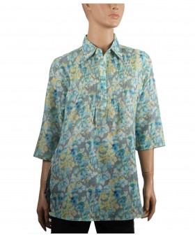 Casual Kurti - Green Petals 