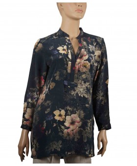 Long Silk Shirt - Floral