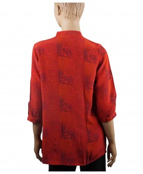 Short Silk Shirt - Hibiscus