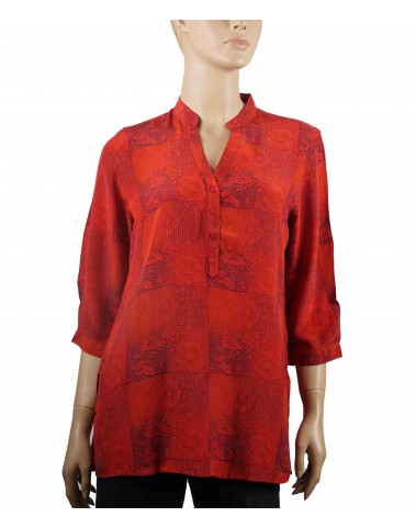 Short Silk Shirt - Hibiscus