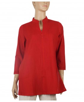 Casual Kurti - Red Pintuck