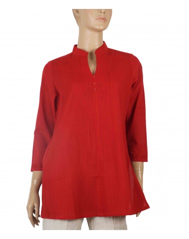 Casual Kurti - Red Pintuck