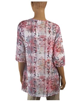 Casual Kurti - Pink Embroidery With Zigzag  