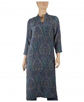 Tunic - Blue And Black Paisley