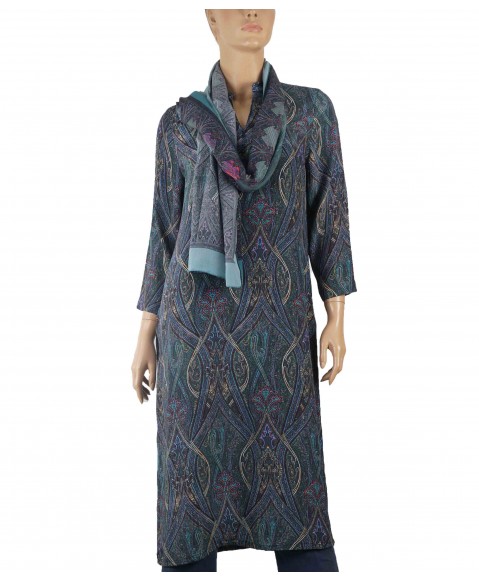 Tunic - Blue And Black Paisley