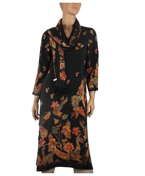 Tunic - Black Beige Paisley