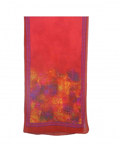 Crepe Silk Scarf - Orange Rust