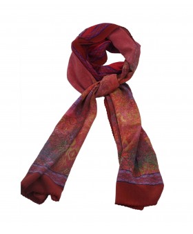 Crepe Silk Scarf - Orange Rust