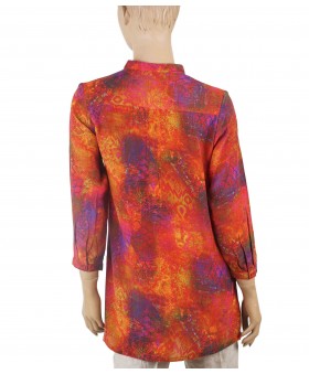 Long Silk Shirt - Orange Rust