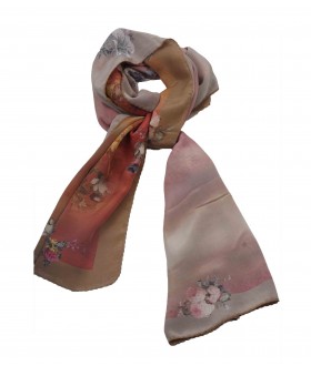 Crepe Silk Scarf - Flowers Garden