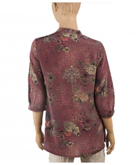 Short Silk Shirt - Floral Garden