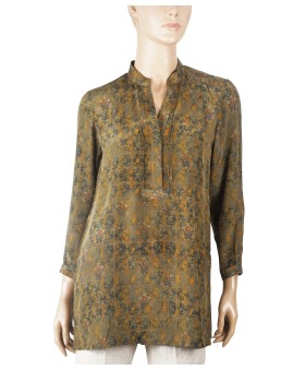  Long Silk Shirt - Small Floral