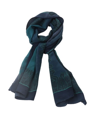 Crepe Silk Scarf - Blue Paisley