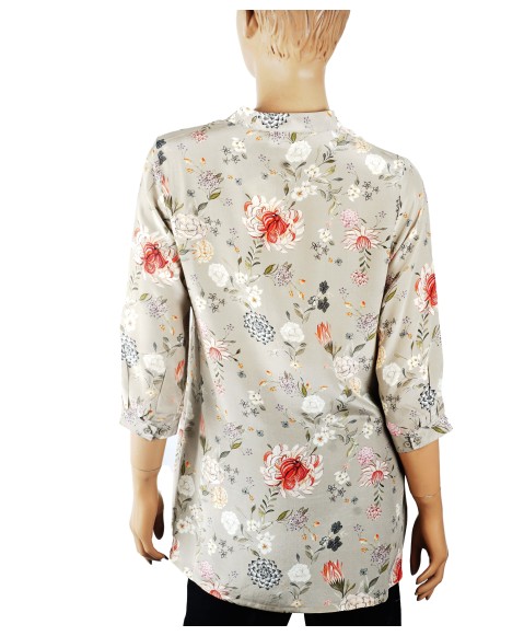 Short Silk Shirt - Floral Garden