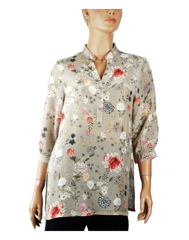 Short Silk Shirt - Floral Garden