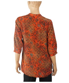 Short Silk Shirt - Creeper Print